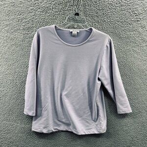 Cotton Couture Womens Top Extra Large Lavender Pullover 3/4 Sleeve Shirt Stretch